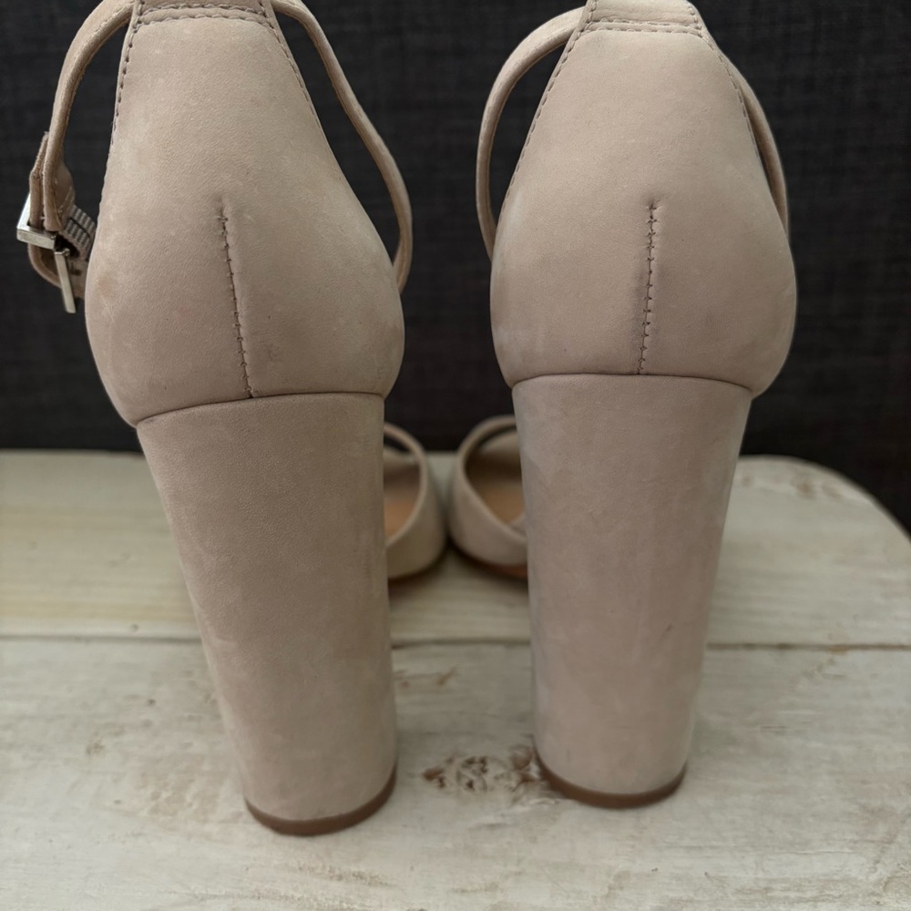 SCHUTZ Taupe Block Heel Sandals - Picture 9 of 16